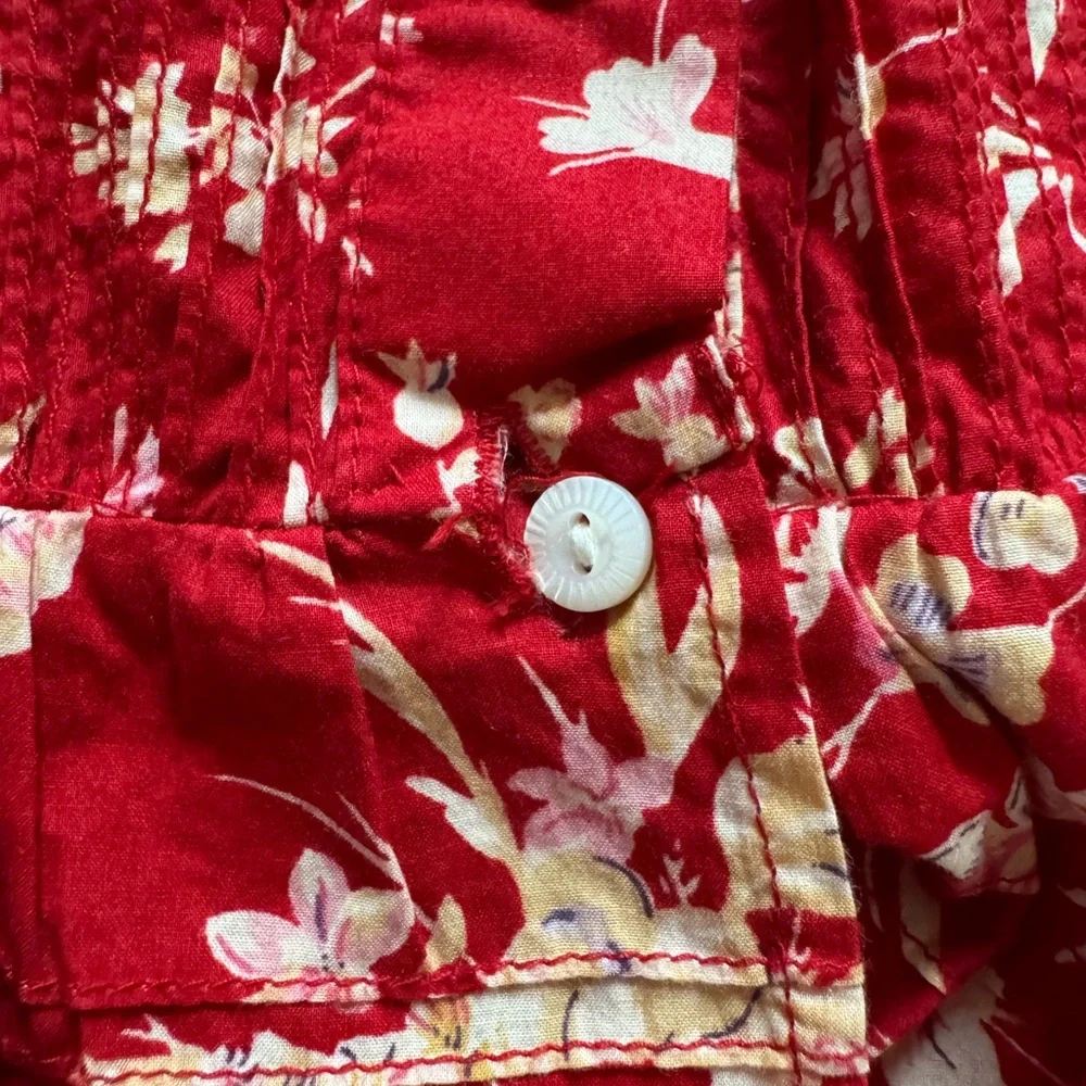 ⟡ DÔEN Heloise Top in Oak Bluffs - Size S - Red Floral Long-Sleeve Blouse - Picture 10 of 10